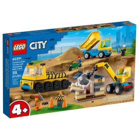 LEGO City 60391 Construction Trucks and Wrecking Ball Crane (235 Pieces)